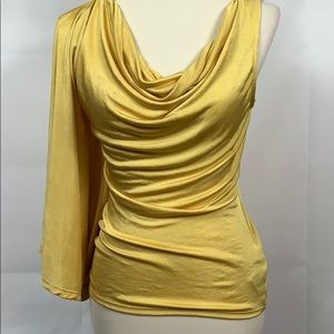 Bebe yellow drape top size small